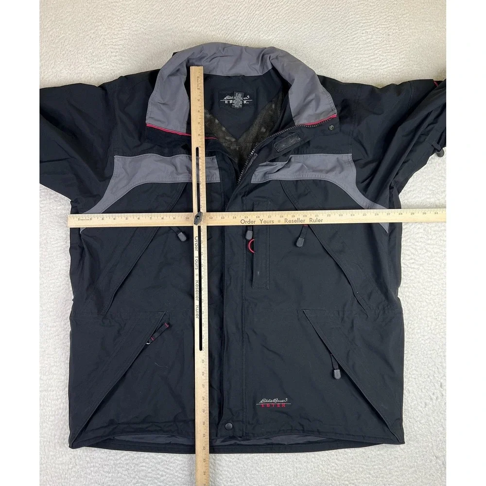 Eddie Bauer EBTEK Gore-Tex Jacket Mens 2XL Black Ski Waterproof Zip Pockets